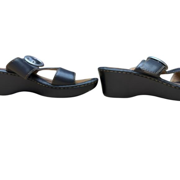 "BORN" Women's Open Toe Slip On Sandal SZ 39 (8) Wedge Heel Y2K Cottage Core - Picture 9 of 14